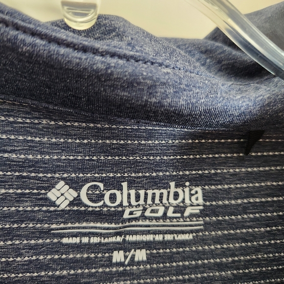 Columbia top men's medium Golf short sleeve polo blue gray - Picture 3 of 6